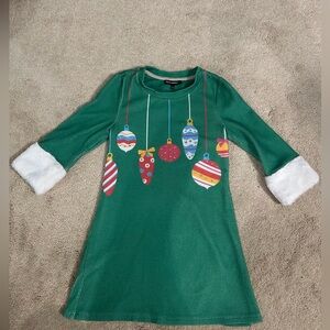 Festive Green Dress with Ornament Design